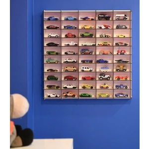Oyuncak Araba Rafı 50'li,mobilya,raf,montessori,ahşap, (Hotwheels ve Matcbox Arabaları Için)