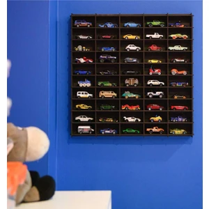 Oyuncak Araba Rafı 50'li,mobilya,raf,montessori,ahşap, (Hotwheels ve Matcbox Arabaları Için)