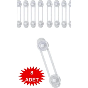 Can Yıldız Plastik 8 Adet Uzun Bebek ve Çocuk Klozet ve Güvenlik Dolap Çekmece Kilidi 