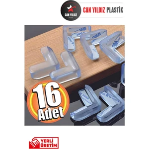 Can Yıldız Plastik Şeffaf Yapışkanlı Kenar ve Köşe Koruyucu - Çocuk Kenar Köşe Koruma 16 Adet