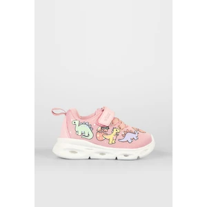 Dino Işıklı Kız Bebek Pudra Spor Ayakkabı