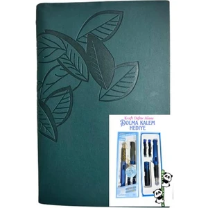 Ylz Defter -1500-1 Kraft 12X18 -Yeşil + 1 Adet  Dolma Kalem Hedlye
