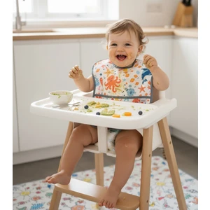 Sea, 3-24AY Boyundan Cırtlı, Su Geçirmez, Cepli, Makinada Yıkanabilir, Bebek Mama Önlük