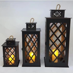 Demonte Ahşap Fener Mumluk