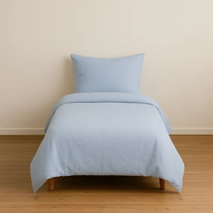 Tek Kişilik Düz Renk Mavi Nevresim + Yastık Kılıfı