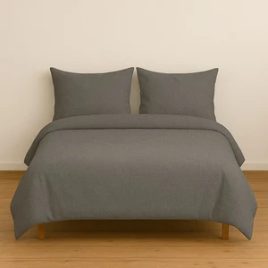 Çift Kişilik Düz Renk Antrasit Nevresim + 2 Adet Yastık Kılıfı