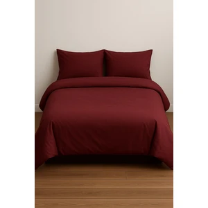 Çift Kişilik Düz Renk Bordo Nevresim + 2 Adet Yastık Kılıfı
