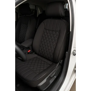 Fiat Egea 2015 ve Sonrası Sedan-Hb Uyumlu Oto Koltuk Minderi Ergonomik Elegance 2'li Lüks Set Siyah