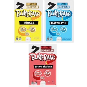 Günay Yayınları 7. Sınıf Bumerang Serisi 32 Haftalık Denemeler Türkçe Matematik Sosyal Bilgiler Seti 2026 Güncel Basım