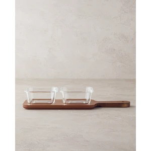 Artistry Akasya-Cam 3 Parça Sunumluk 36X11X6 cm Kahve