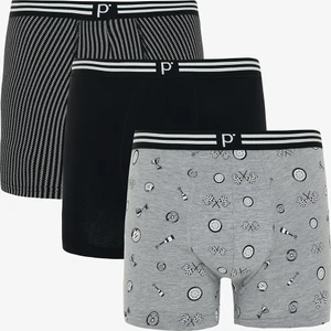 Erkek Race Geometrik Desenli Organik Normal Bel 3'lü Boxer