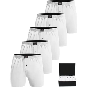 Premium 5'li Erkek Boxer Düğmeli, Süprem - Hediye Kutulu, %100 Pamuk, Ultra Yumuşak Kumaş, Rahat Kalıp, Etiketsiz ve Kaliteli İç Giyim