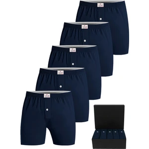 Premium 5'li Erkek Boxer Düğmeli, Süprem - Hediye Kutulu, %100 Pamuk, Ultra Yumuşak Kumaş, Rahat Kalıp, Etiketsiz ve Kaliteli İç Giyim