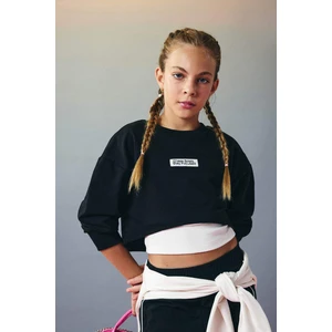 Kız Çocuk 2'li Takım Relax Fit Bisiklet Yaka Baskılı Sweatshirt Atlet F2797A825AU