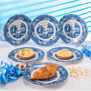 Vintage Blue 6 Parça Pasta Tabağı Seti