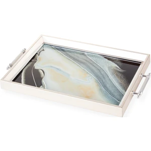 Vona Dikdörtgen Çay Kahve Cam Sunum Tepsisi 31x45cm