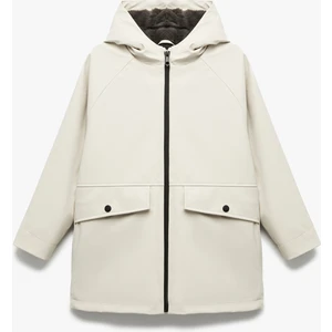 Uzun Kollu Kapaklı Cepli Fermuarlı Kapşonlu Yağmurluk