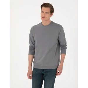 Pierre Cardin Erkek Gri 2 Iplik Regular Fit Bisiklet Yaka Basic Sweatshirt 50314054-VR024