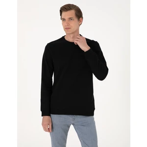 Pierre Cardin Erkek Siyah 2 Iplik Regular Fit Bisiklet Yaka Basic Sweatshirt 50314054-VR046
