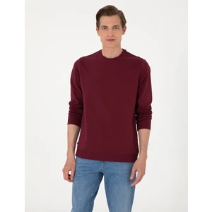 Pierre Cardin Erkek Bordo 2 Iplik Regular Fit Bisiklet Yaka Basic Sweatshirt 50314054-VR014