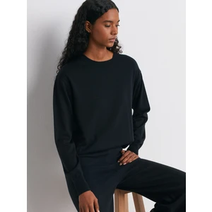 10633 Bisiklet Yaka Yünlü  Basic Triko Kazak-Siyah