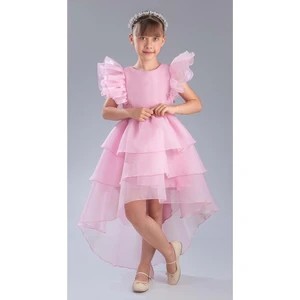 Kız Çocuk Kuyruklu , Taçlı Vragia Abiye Elbise M00745