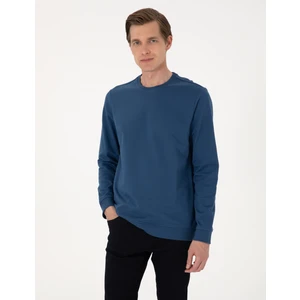 Pierre Cardin Erkek Açık Lacivert 2 Iplik Regular Fit Bisiklet Yaka Basic Sweatshirt 50314054-VR059