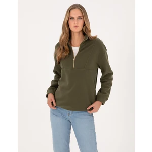 Pierre Cardin Kadın Haki Comfort Fit Sweatshirt 50314954-VR027