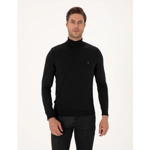 Pierre Cardin Erkek Siyah Slim Fit Balıkçı Yaka Basic Triko Kazak 50314202-VR046