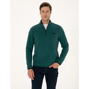 Pierre Cardin Erkek Zümrüt Regular Fit Yarım Fermuarlı Polar Sweatshirt 50314056-VR055