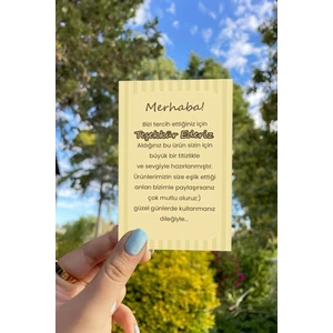Ben Geldim... Ayıcık Temalı 50 Adet Teşekkür Kartı 8,5x5,5 cm