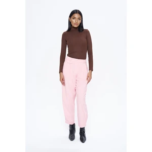 Pile Detaylı Jogger Pantolon Pembe