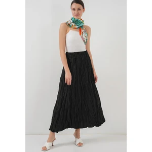 Kadın BDART Astarlı Dokulu Maxi Etek Siyah