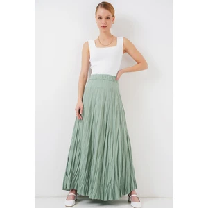 Kadın BDART Astarlı Dokulu Maxi Etek Adaçayı Yeşili