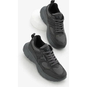 Tonny Black Unisex Füme Spor Ayakkabı Nefes Alabilen Kumaş Düz Taban Konforlu Tasarım