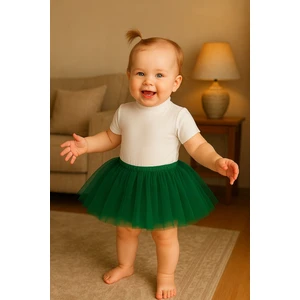 Zümrüt Yeşil Kız Bebek Prenses Doğum Günü Tütü Etek