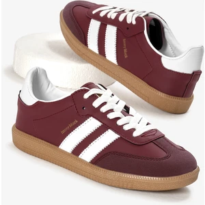 Unisex Bordo Termo Taban Yanı Şeritli Bağcıklı Spor Ayakkabı