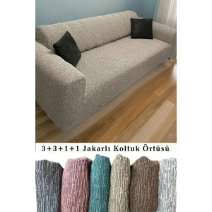 Koltuk Örtüsü 3+3+1+1 Takımı Lastikli Esnek Yıkanabilir Çekyat Kanepe Kılıfı