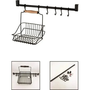 Retro Ferforje Metal Sepet Askı ve Kanca