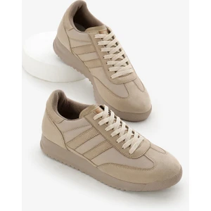 Unisex Toprak Termo Taban Çift Şeritli Bağcıklı Spor Ayakkabı