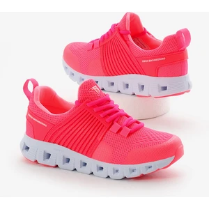 Unisex Fuşya Tasarım Termo Taban Şeritli Nefes Alabilen Kumaş Bağcıklı Spor Ayakkabı