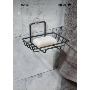 Süper Güçlü Yapışkanlı Siyah Metal Katı Sabunluk/sabun Tutucu Sabunluk