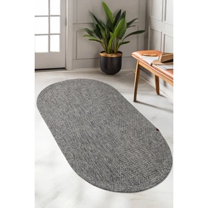 Boho 06 Gri Naturel Oval Jüt Halı Yolluk Jüt Taban Jüt Kilim Hasır Halı Otantik Oval Bohem Halı