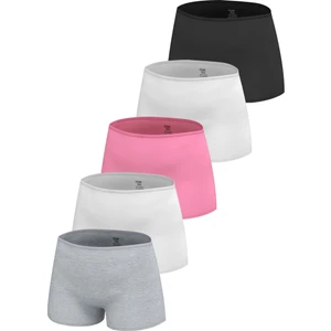 Premium 5’li Kız Çocuk Boxer - Hediye Kutulu, Pamuklu Kumaş, Ultra Yumuşak, Esnek Kalıp, Etiketsiz Tasarım, Kaliteli Ince Bel Lastik Tayt