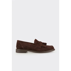 Kahve Deri Kadın Günlük Loafer