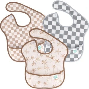 Superbib Önlük 3'lü Paket - Palms + Check