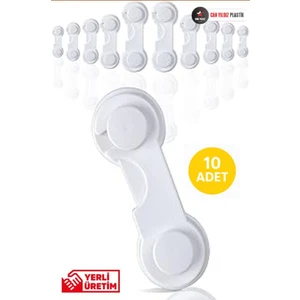 Can Yıldız Plastik 10 Adet Mandallı Dolap ve Çekmece Çok Amaçlı Çocuk Bebek Güvenlik Kilit Emniyet