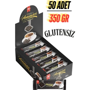 AMMAR Bitter Çikolata (50 ADET X 7 GR=350GR) Gerçek Bitter Lezzeti, Kahve Yanı, İkramlık,
