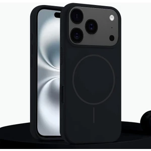 Apple iPhone 17 Pro Max Uyumlu Kılıf Zebana Liquid Soft Silikon Kılıf (Kablosuz Şarj Destekli) Siyah