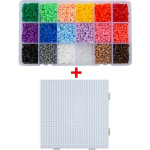 Midi Boncuk - Organizer Kutuda - Karışık 18 Renk 3.600 Adet Boncuk ve Tabla  Seti